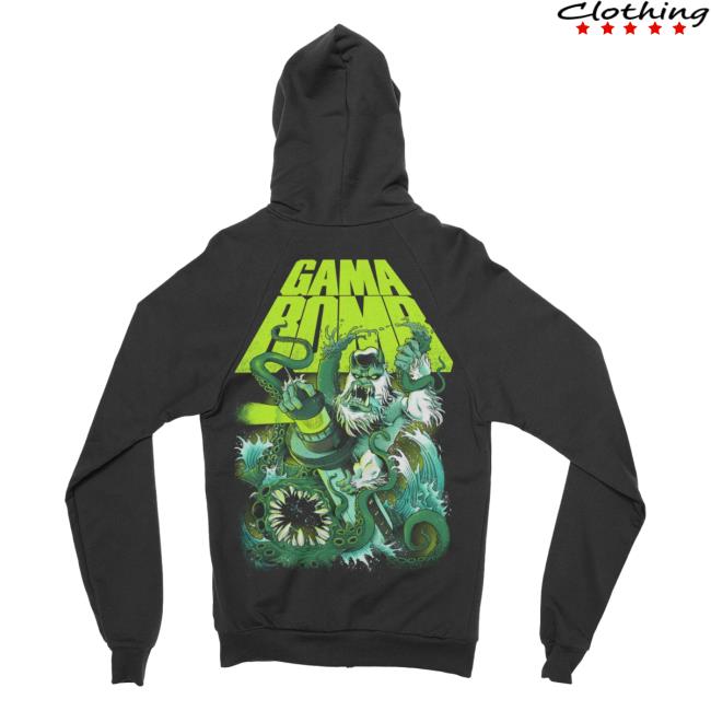 Official Night Shift Store Shop Gama Bomb - Snowy Vs The Kraken Zip Up Hooded Sweatshirt Nightshift Merch